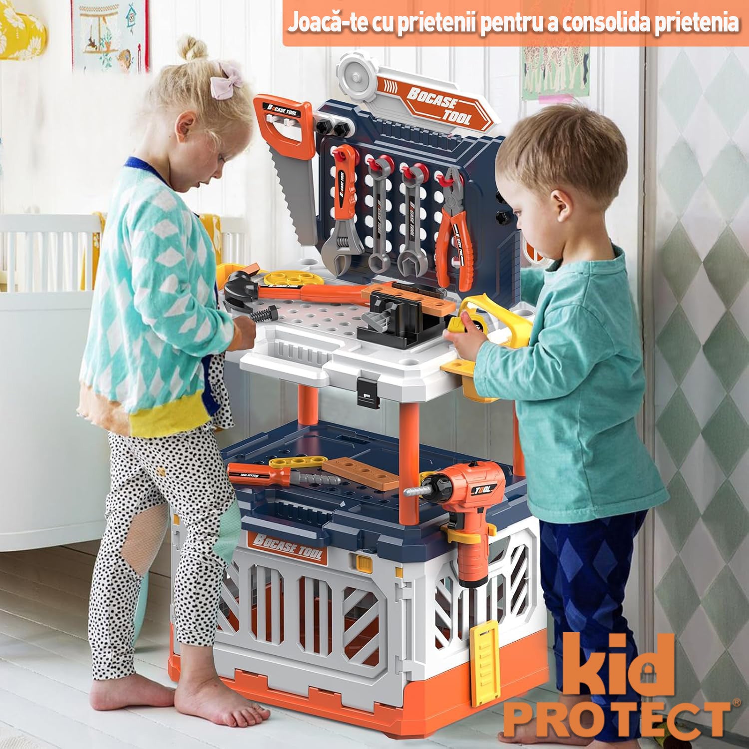 Banc de Lucru Copii 4 in 1 Kidprotect My HandyHero Workbench Banc de Lucru Copii 4 in 1 Kidprotect My HandyHero Workbench
